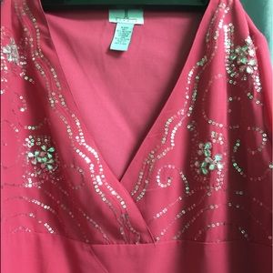 💗💕💓Beautiful pink slightly beaded blouse.